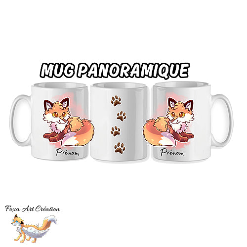 Mug Renard Roux mignon couché personnalisable