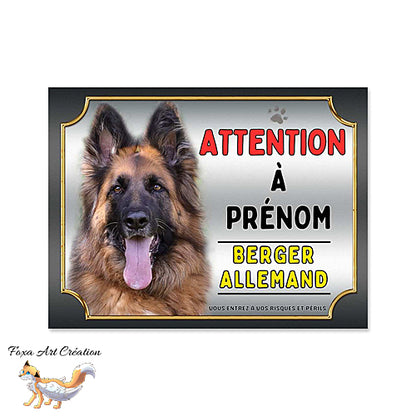 Plaque chien Attention Berger Allemand monte la garde