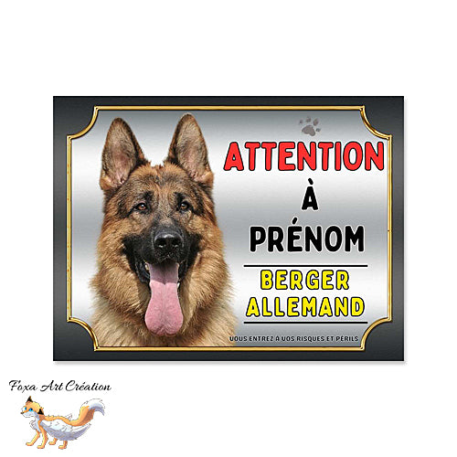 Plaque chien Attention Berger Allemand monte la garde (1)