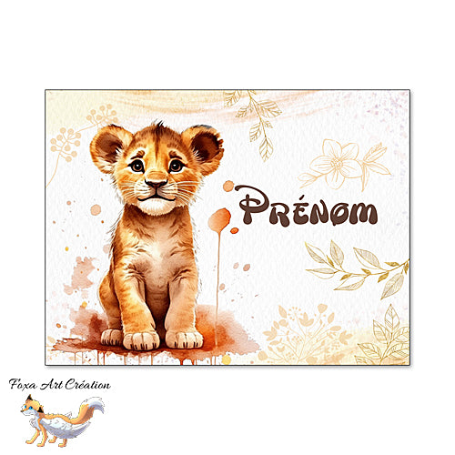 Plaque de Chambre Lionceau, style roi lion, Panneau de porte décoratif personnalisé, modèle 1