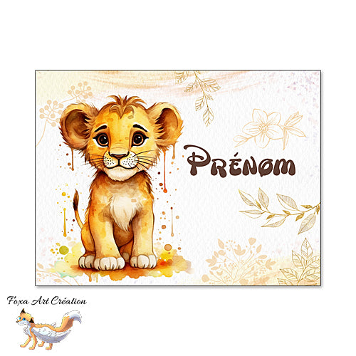 Plaque de Chambre Lionceau, style roi lion, Panneau de porte décoratif personnalisé, modèle 3