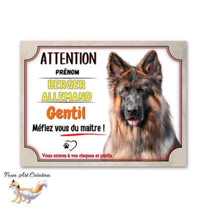 plaque attention au chien berger allemand gentil mefiez vous du maitre 