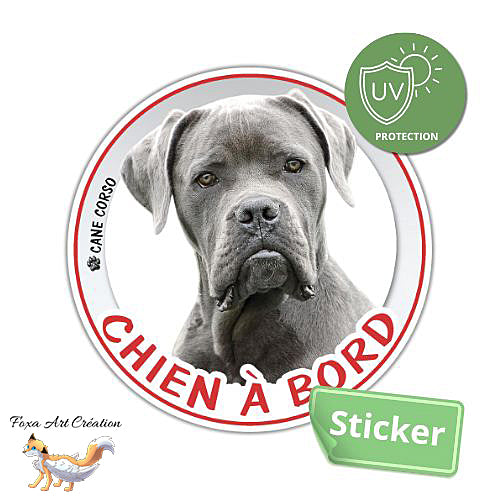 Sticker Chien à bord Cane Corso Autocollant Voiture